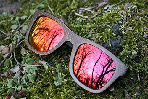 Nebelkind Bamboobastic Holz Sonnenbrille Dunkelbraun verspiegelt